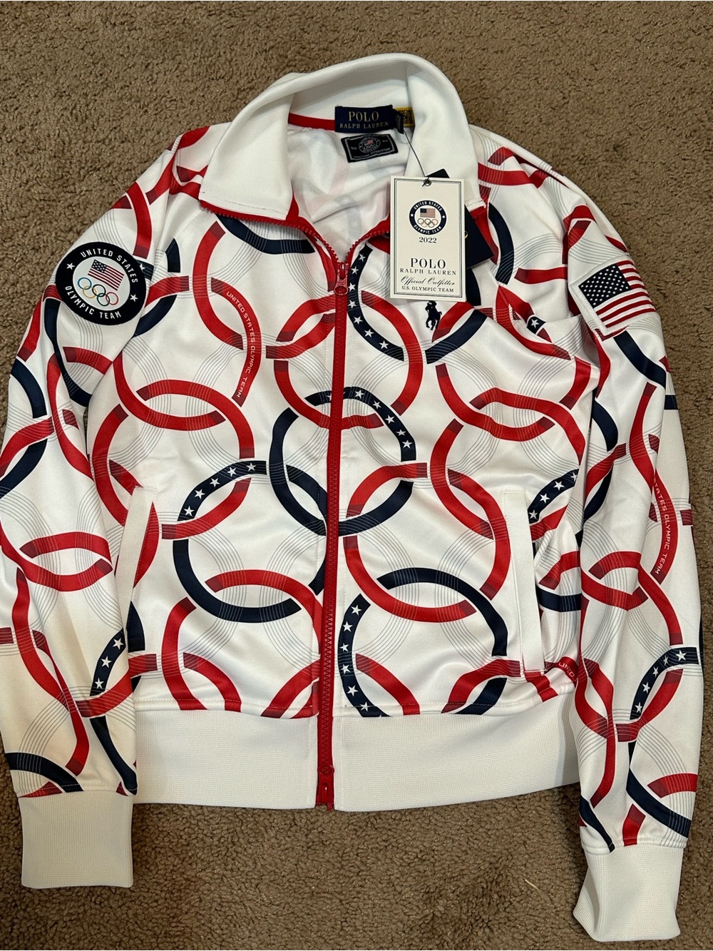 NWT Polo Ralph Lauren Team USA Olympic Rings Jacket 2022 Womens Small
